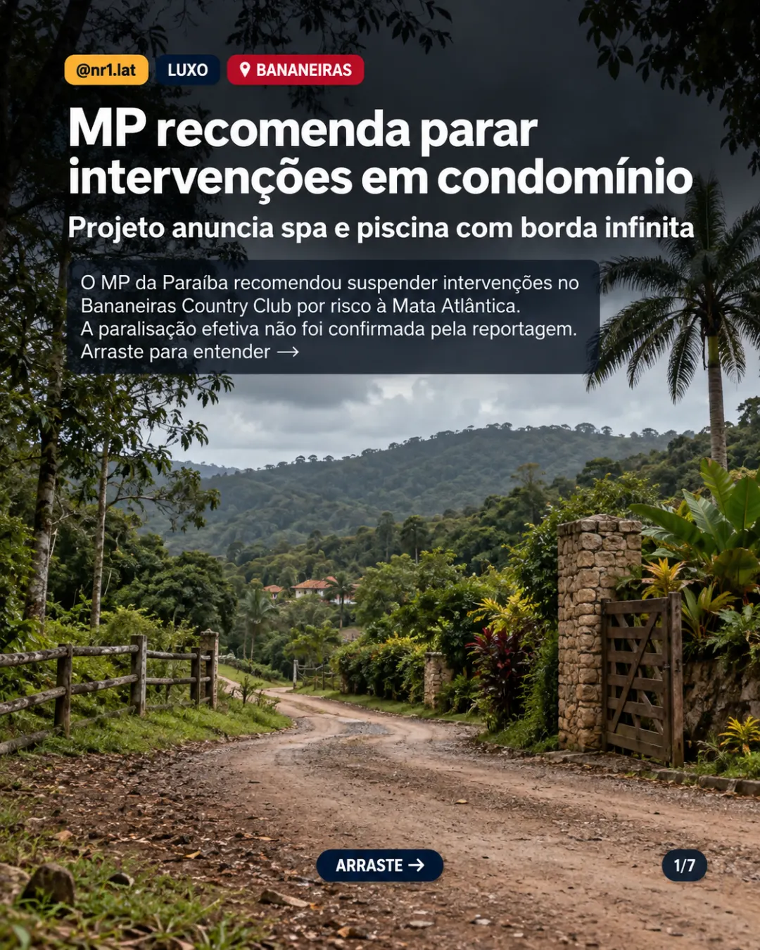 MP pede paralisação de condomínio com spa e piscina em Bananeiras — imagem 1 de 7