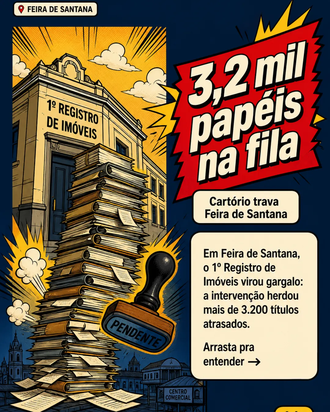 Cartório trava imóveis em Feira de Santana com 3,2 mil títulos atrasados — imagem 1 de 7