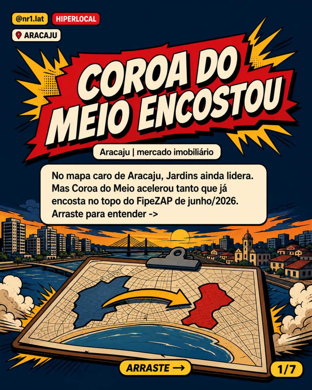 Coroa do Meio encosta em Jardins no mapa caro de Aracaju — imagem 1 de 7