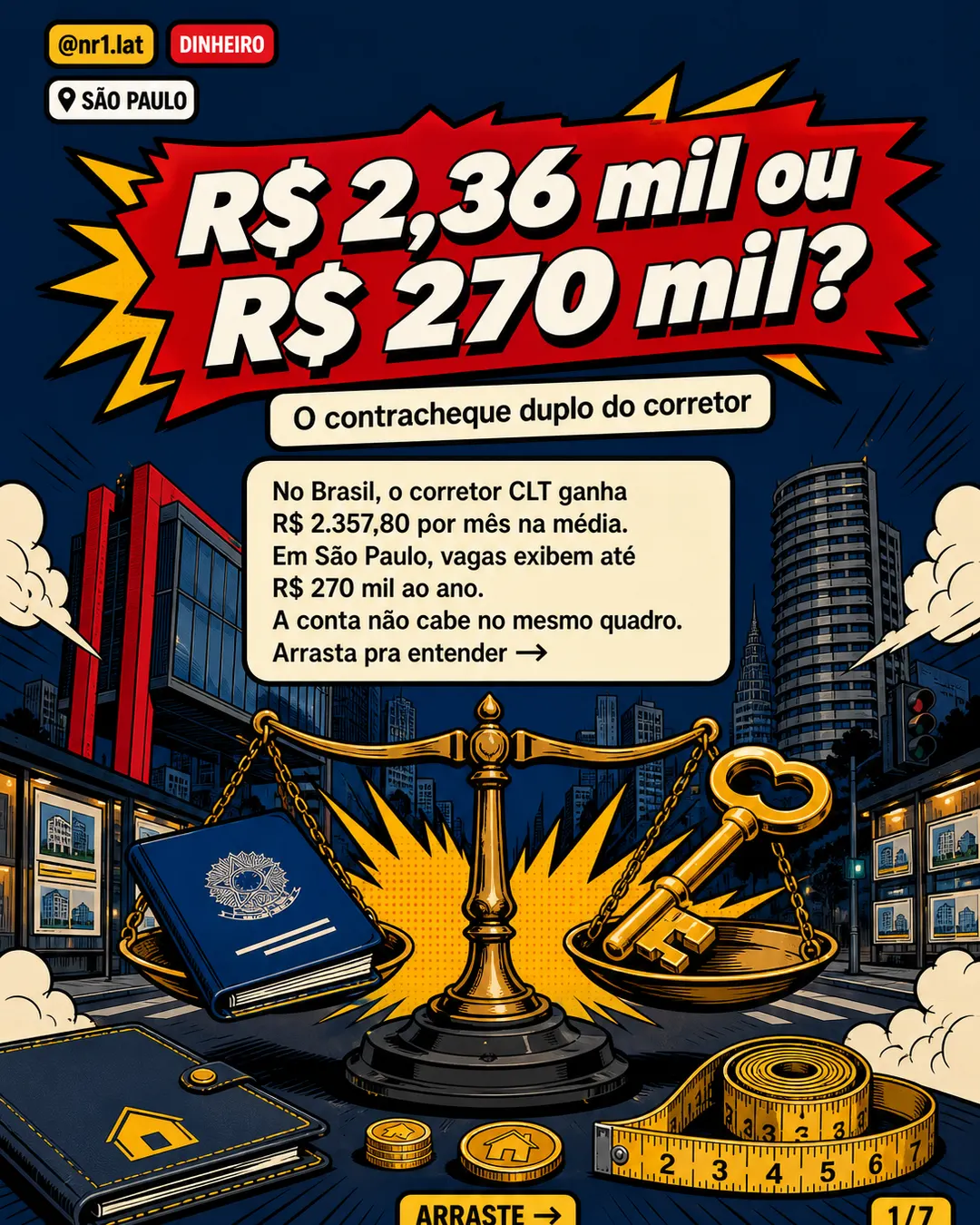Corretor em São Paulo mira R$ 270 mil contra CLT de R$ 2,36 mil — imagem 1 de 7