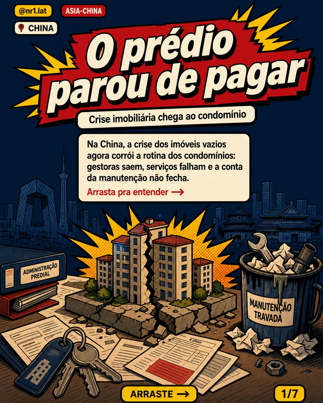 Crise imobiliária na China esvazia caixa de condomínios — imagem 1 de 7