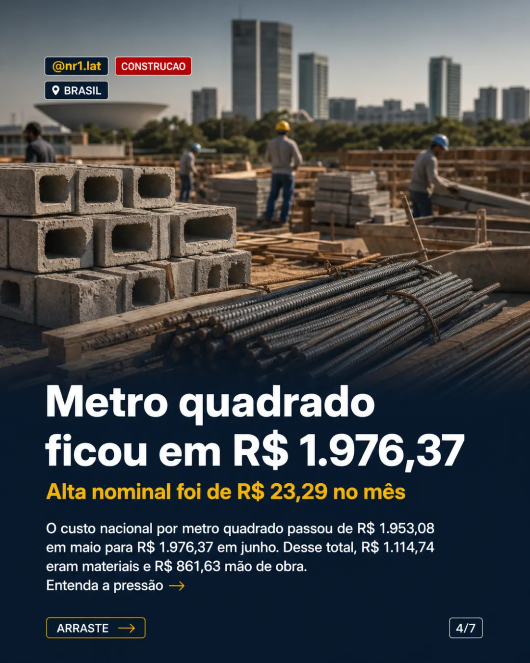 Custo da construção no Brasil tem maior alta desde 2022 — imagem 4 de 7