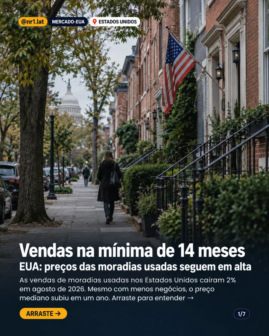 Estados Unidos: vendas de imóveis têm mínima de 14 meses — imagem 1 de 7