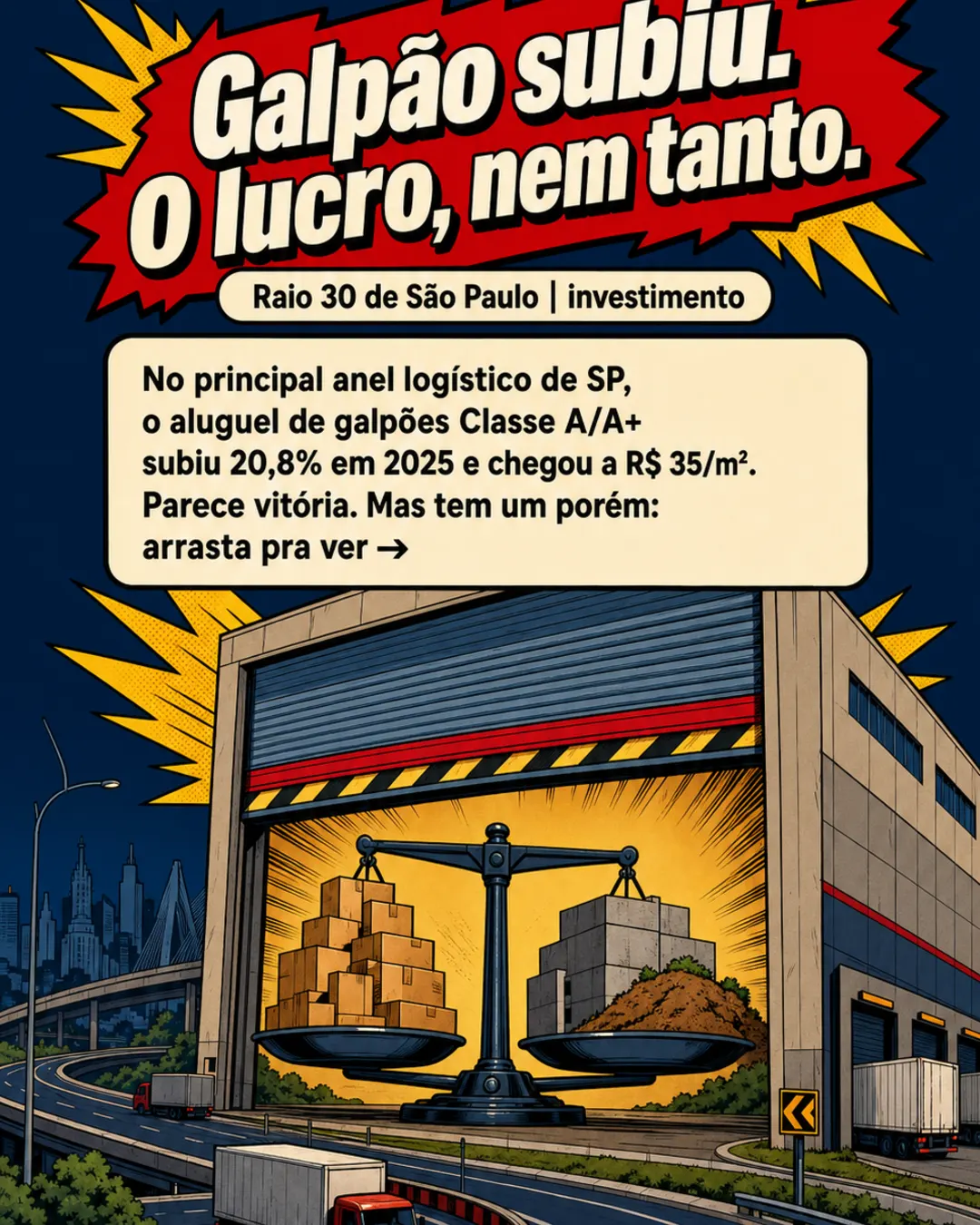 Galpões no Raio 30 de São Paulo sobem 20,8%, mas custo pesa — imagem 1 de 7