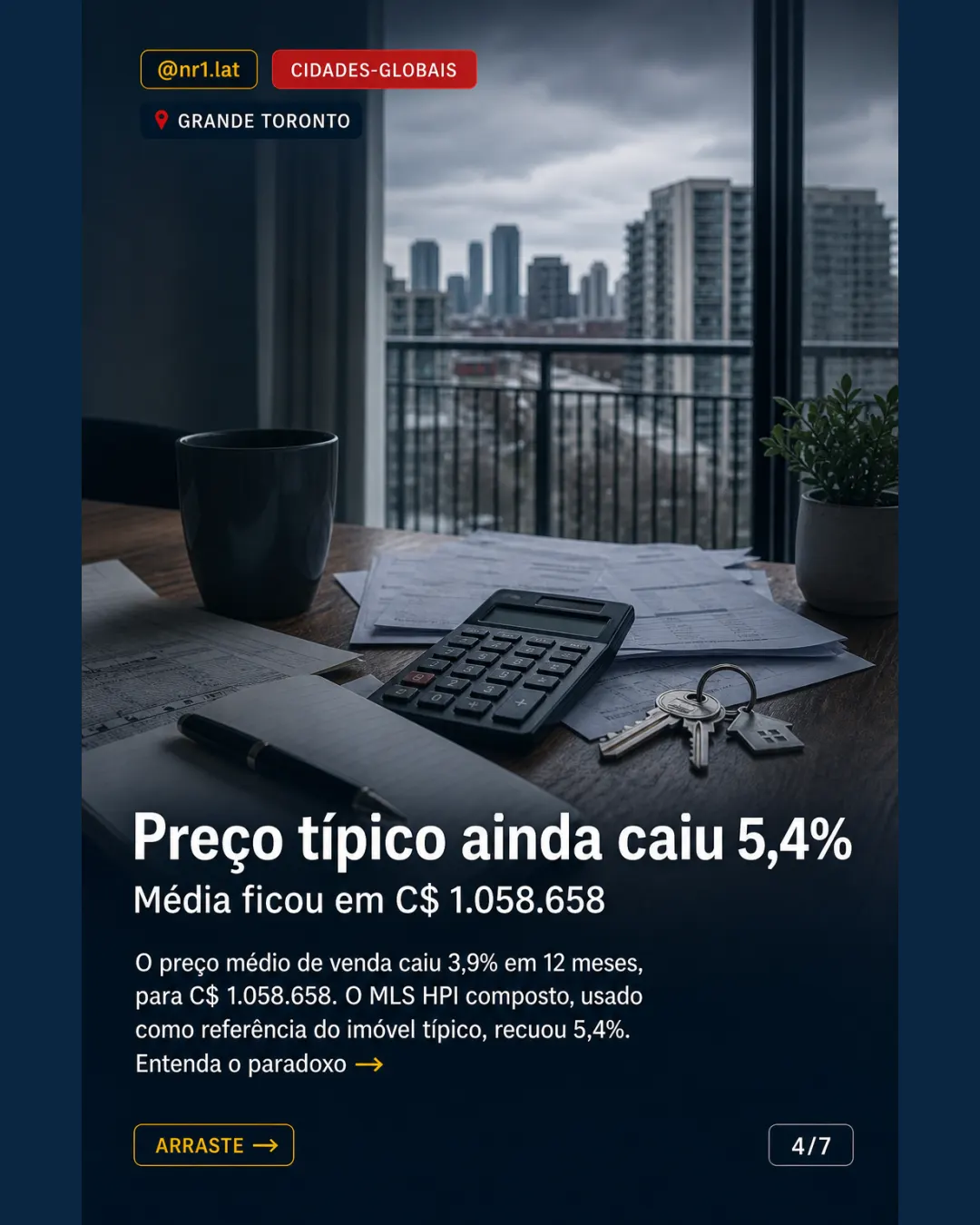 Grande Toronto vende mais, mas imóvel típico cai 5,4% — imagem 4 de 7