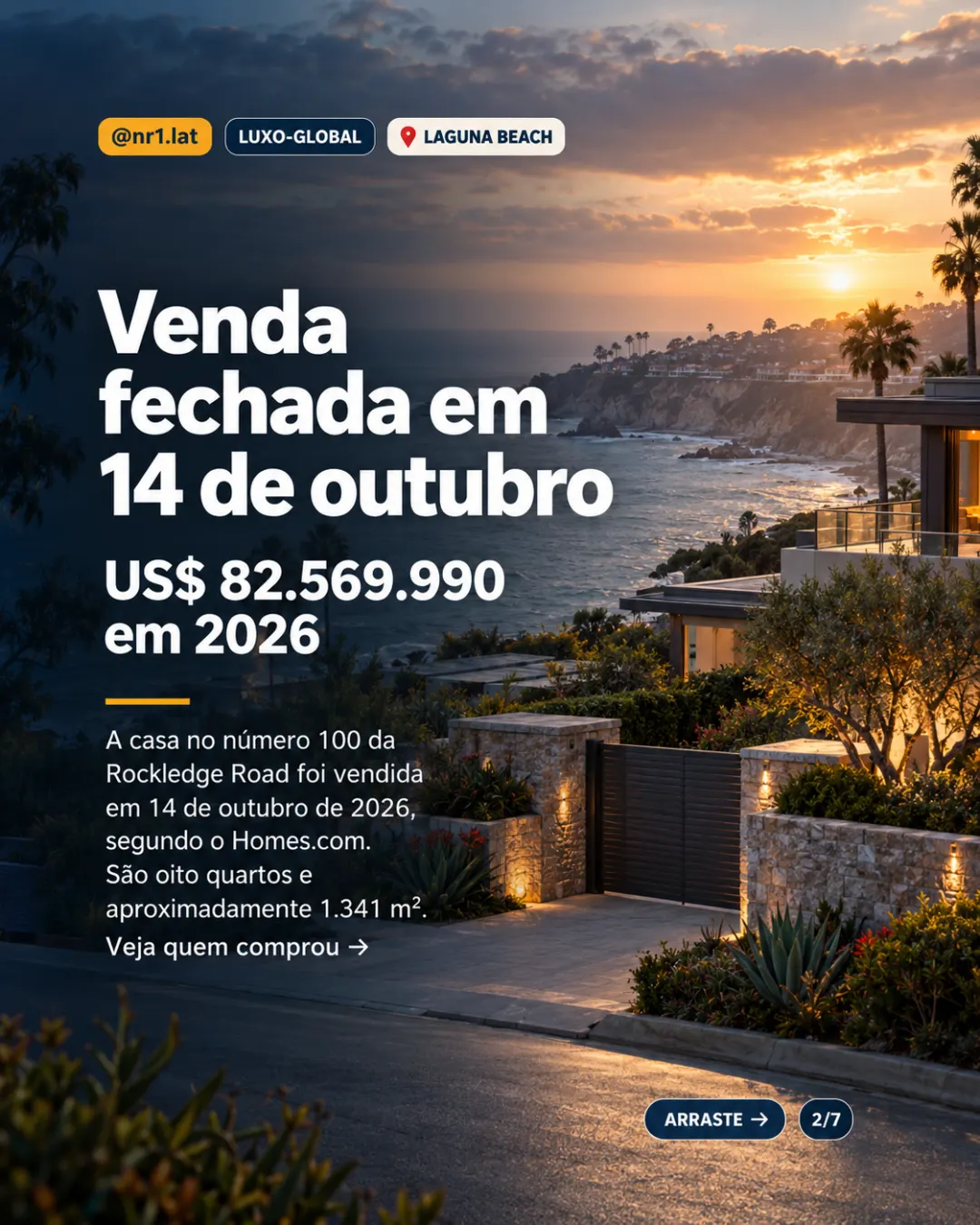 Mansão em Laguna Beach é vendida por US$ 82,57 milhões após desconto — imagem 2 de 7