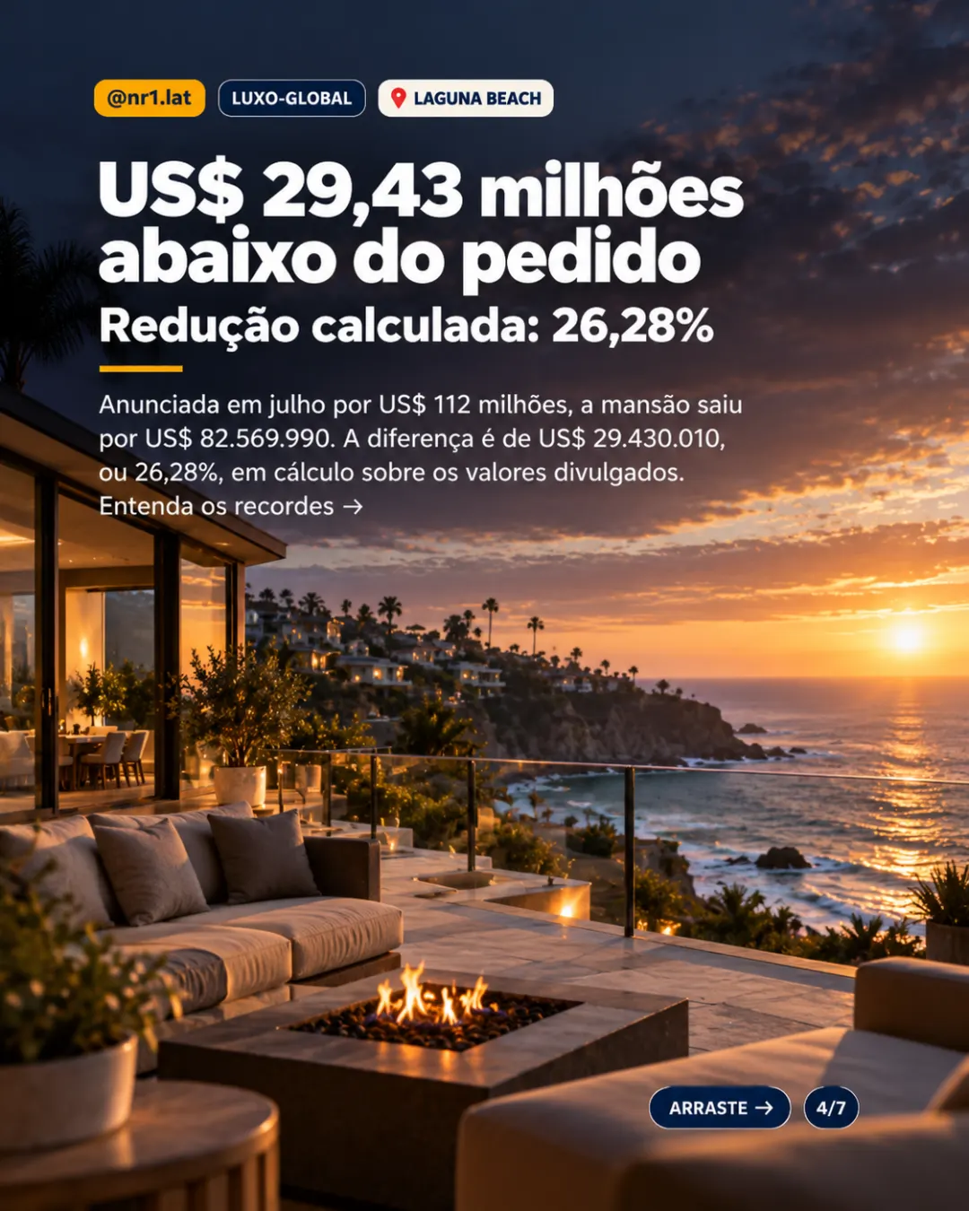 Mansão em Laguna Beach é vendida por US$ 82,57 milhões após desconto — imagem 4 de 7