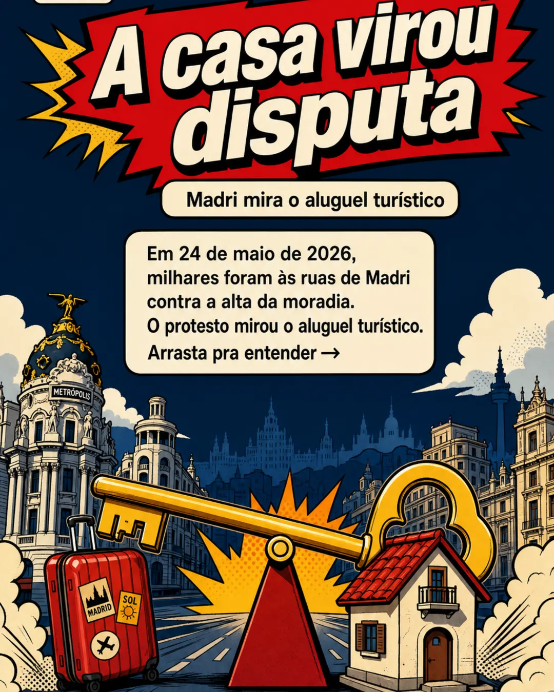 Madri protesta contra alta dos imóveis e mira Airbnb — imagem 1 de 7