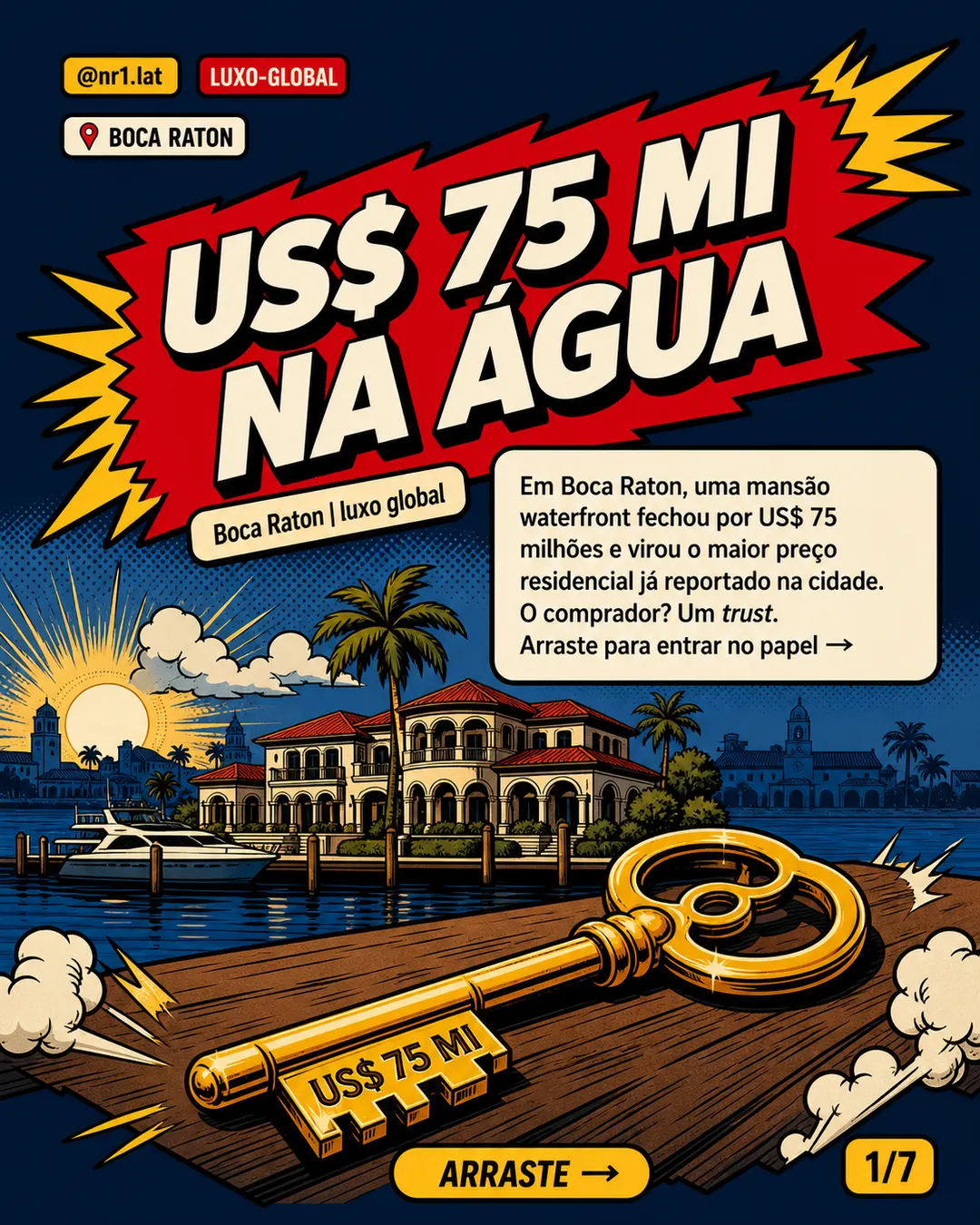 Mansão de US$ 75 mi bate recorde em Boca Raton — imagem 1 de 7