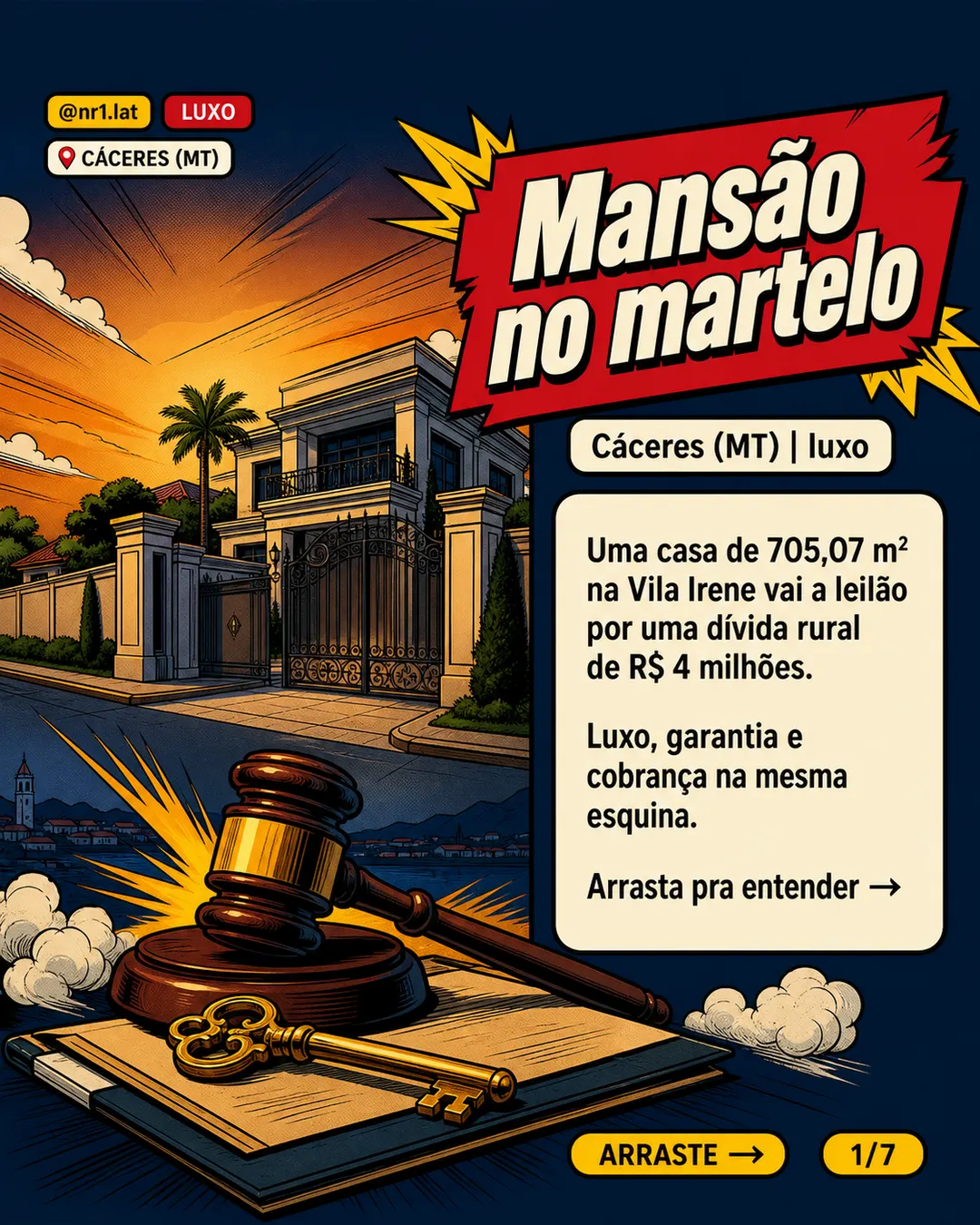 Mansão em Cáceres (MT) vai a leilão por dívida rural — imagem 1 de 7