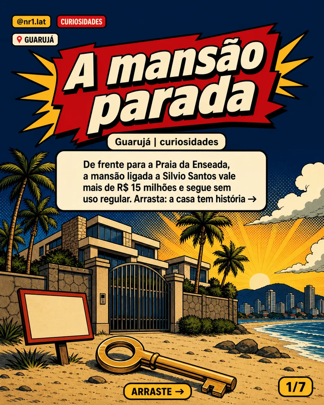 Mansão de Silvio Santos no Guarujá é avaliada em mais de R$ 15 mi — imagem 1 de 7