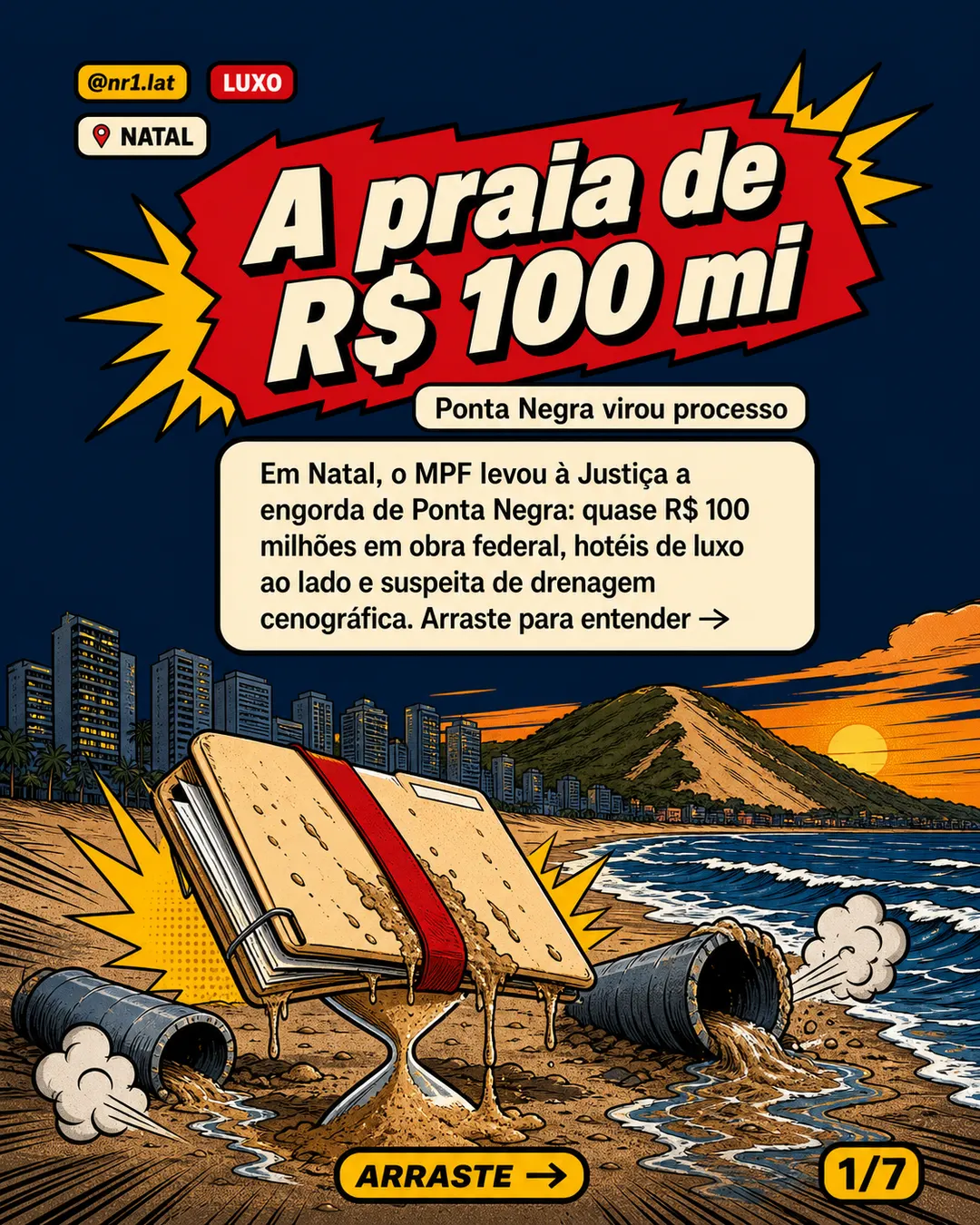 MPF vê falhas em obra de R$ 100 mi em Ponta Negra, Natal — imagem 1 de 7