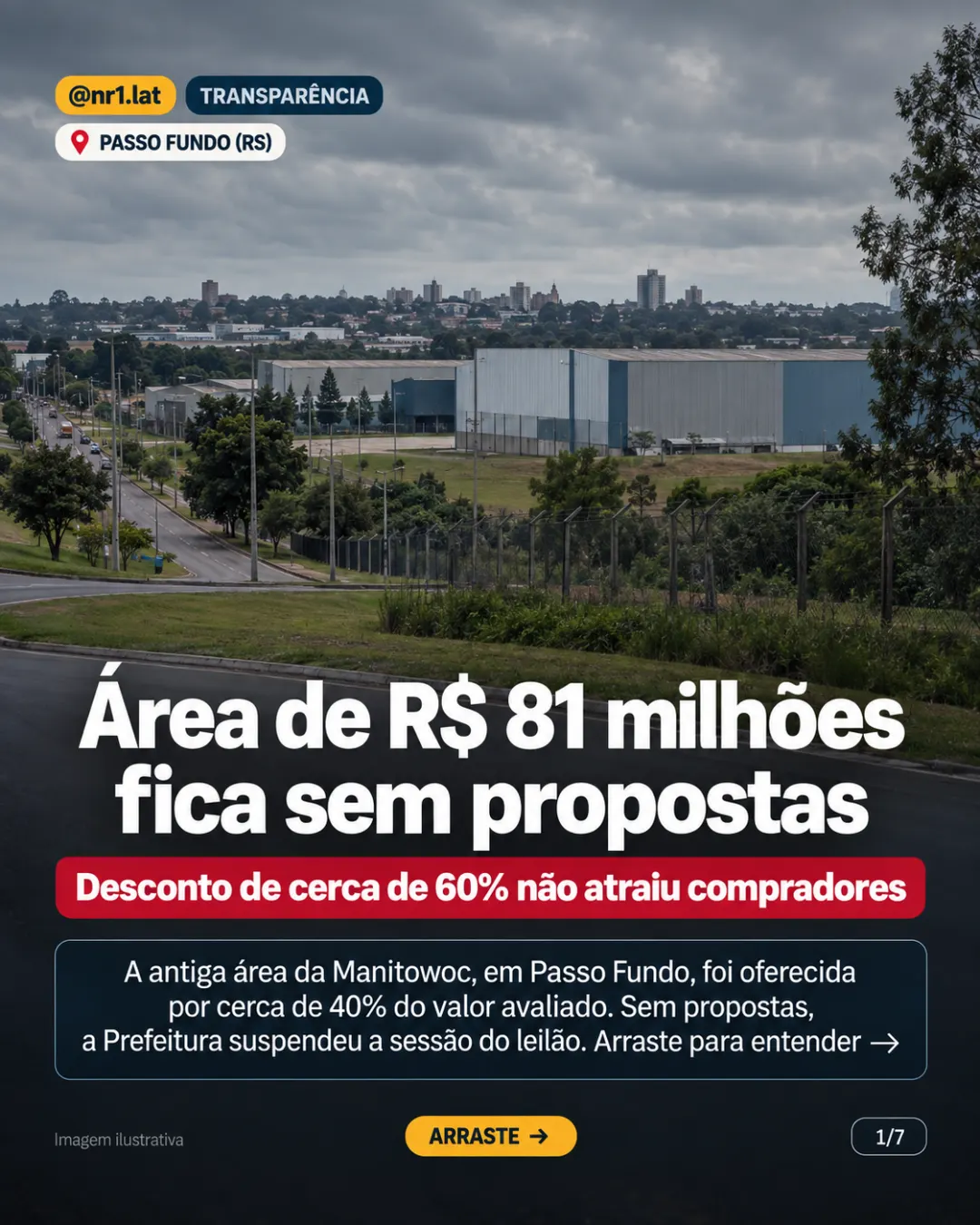 Passo Fundo suspende leilão de área de R$ 81 milhões sem propostas — imagem 1 de 7