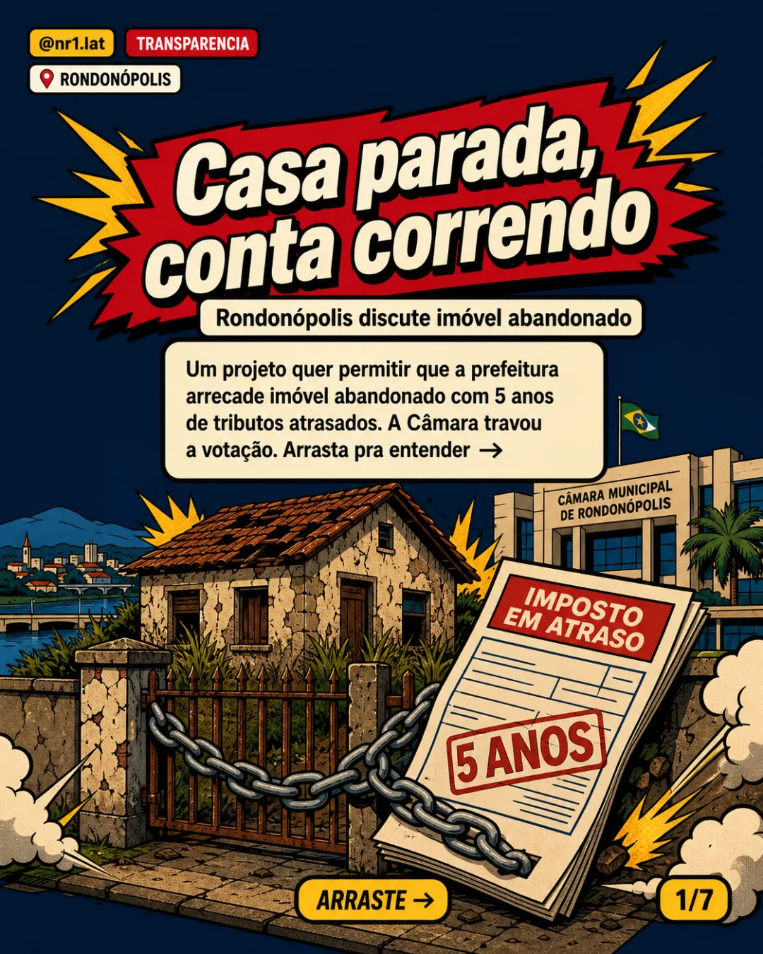 Rondonópolis trava regra para tomar imóvel abandonado com IPTU — imagem 1 de 7