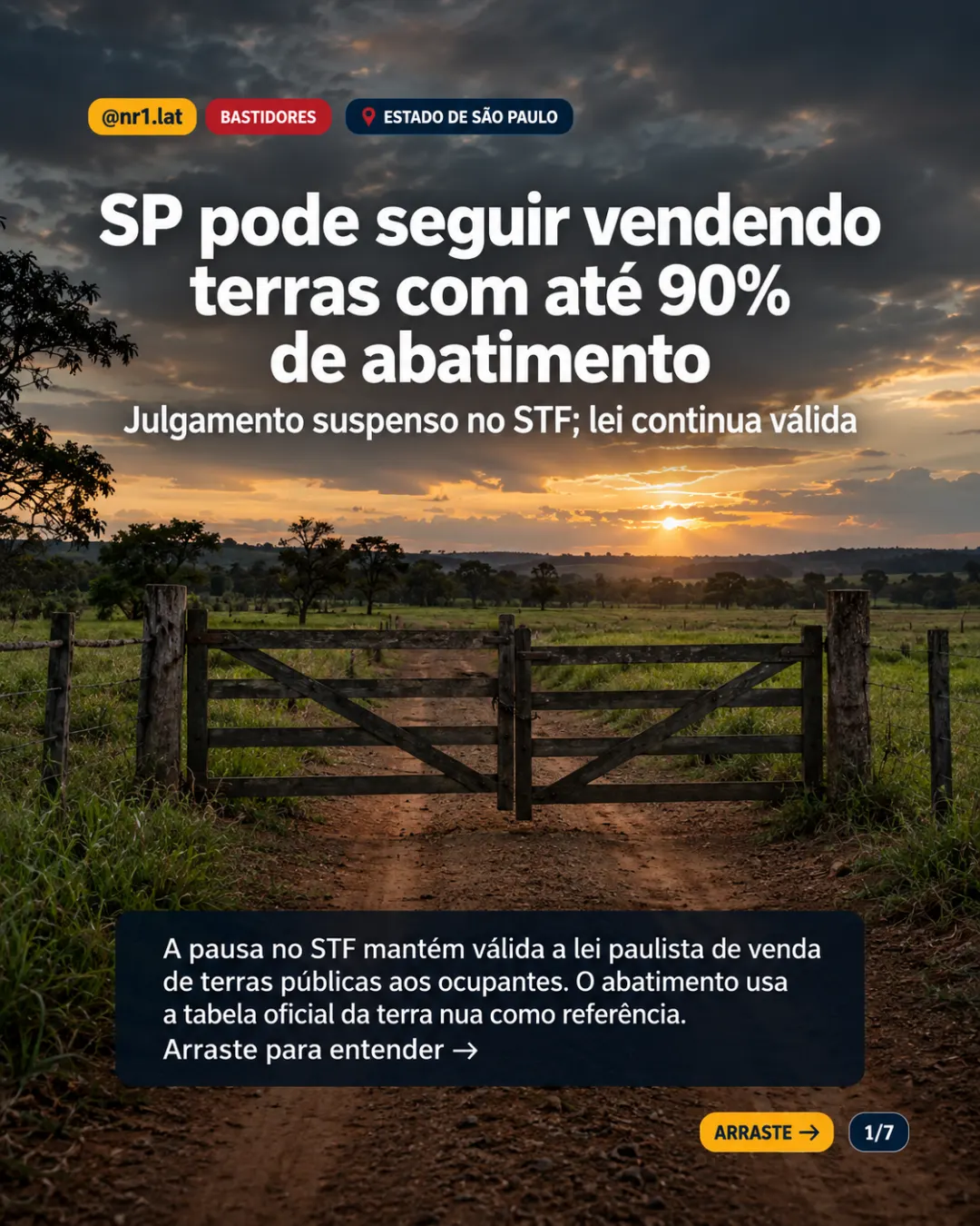 Estado de São Paulo pode vender terras com até 90% de desconto — imagem 1 de 7