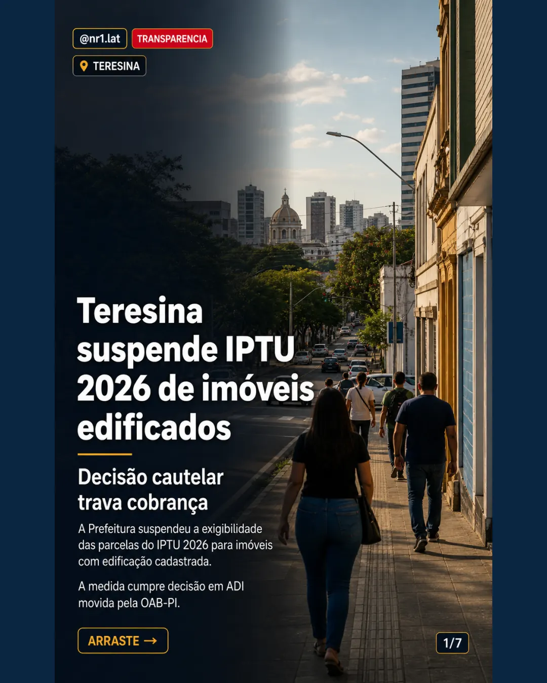 Teresina suspende IPTU 2026 de imóveis edificados — imagem 1 de 7