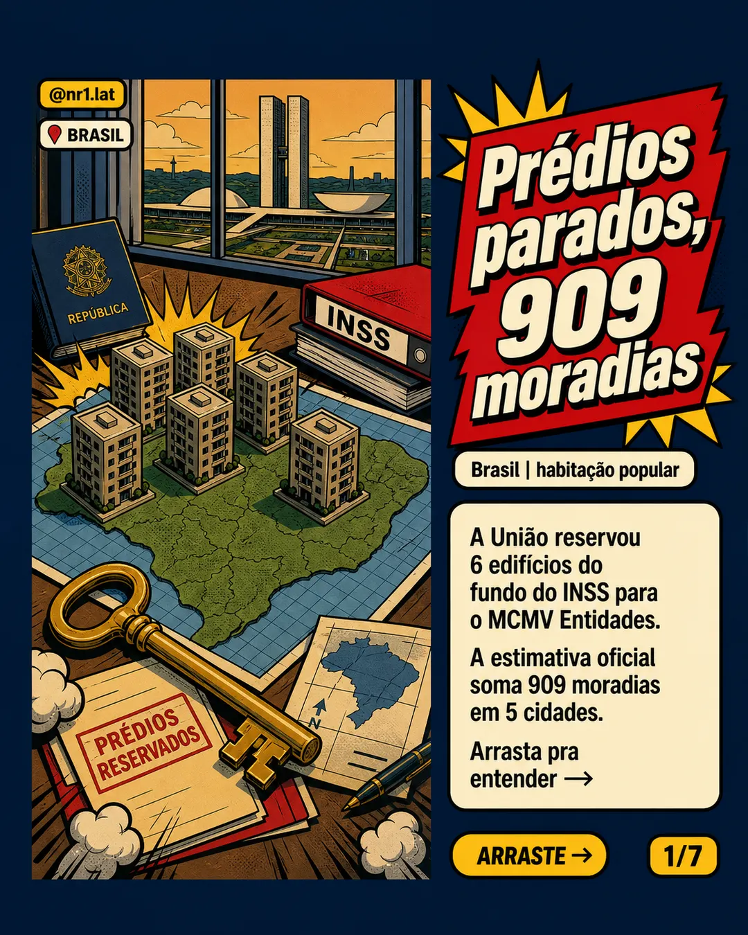 União mira 909 moradias em imóveis do INSS no Brasil — imagem 1 de 7